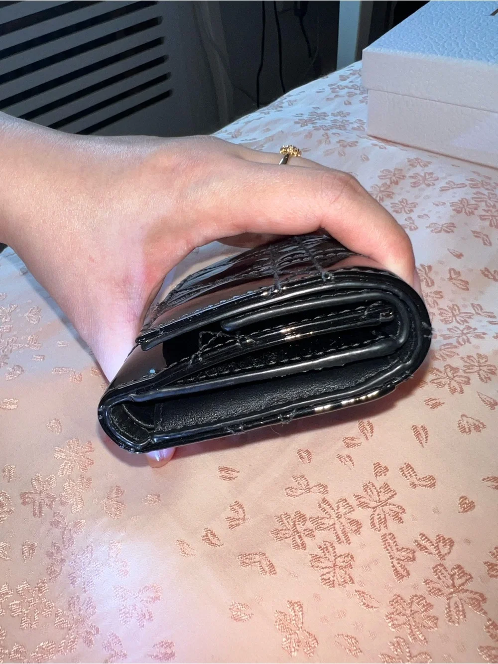 Lady Dior Cannage Lotus Wallet - AUTHENTIC